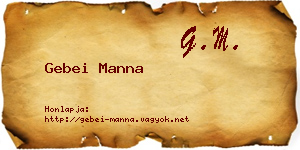 Gebei Manna névjegykártya